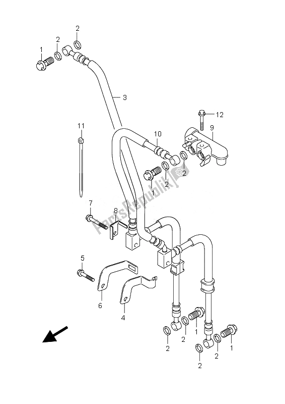 All parts for the Brake Hose of the Suzuki UH 125 Burgman 2010