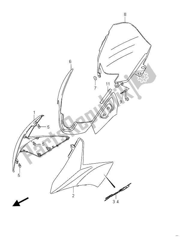 All parts for the Cowling Body (gsf650s) of the Suzuki GSF 650 Sasa Bandit 2011