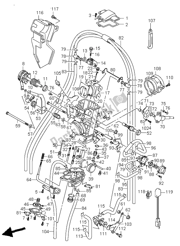 All parts for the Carburetor (dr-z400-e) of the Suzuki DR Z 400E 2003