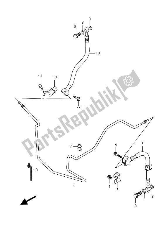 Alle onderdelen voor de Achterremslang (uh125) van de Suzuki UH 125A Burgman 2015