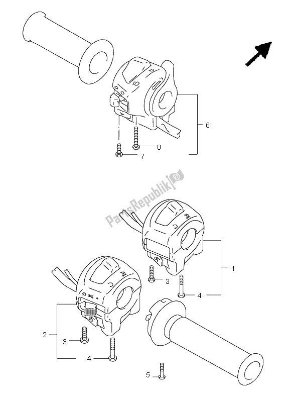 Tutte le parti per il Interruttore Maniglia del Suzuki GZ 250 Marauder 2002