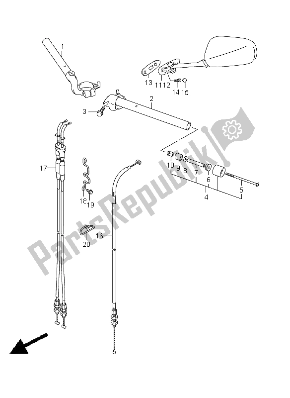 All parts for the Handlebar (with Cowling) of the Suzuki SV 650 Nsnasa 2008