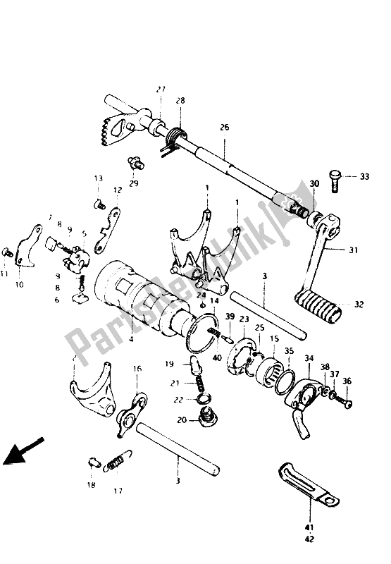 Toutes les pièces pour le Changement De Vitesse du Suzuki GS 1100G 1986