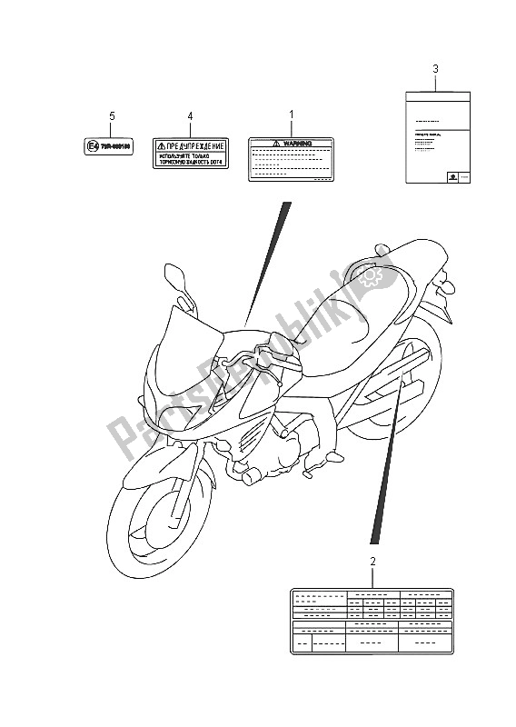 Tutte le parti per il Etichetta (dl650a) del Suzuki DL 650 AXT V Strom 2016