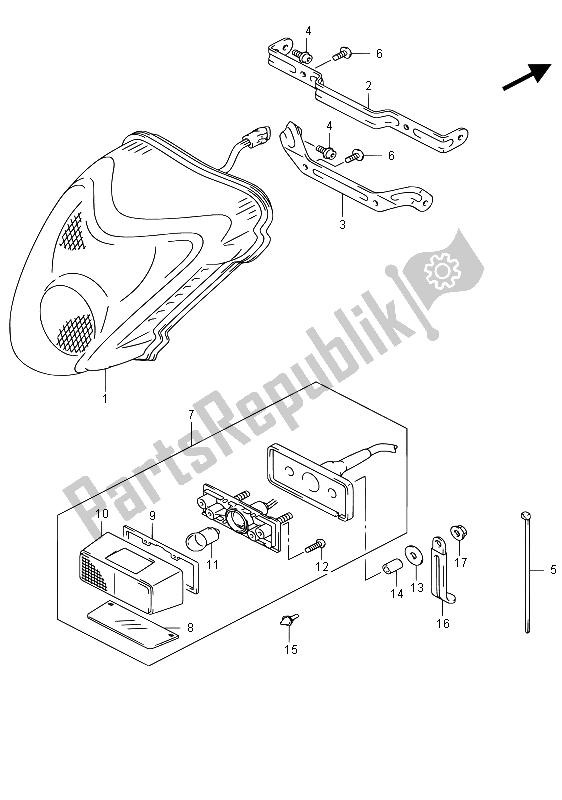 Todas las partes para Luz De Combinación Trasera (gsx1300ra E19) de Suzuki GSX 1300 RA Hayabusa 2015