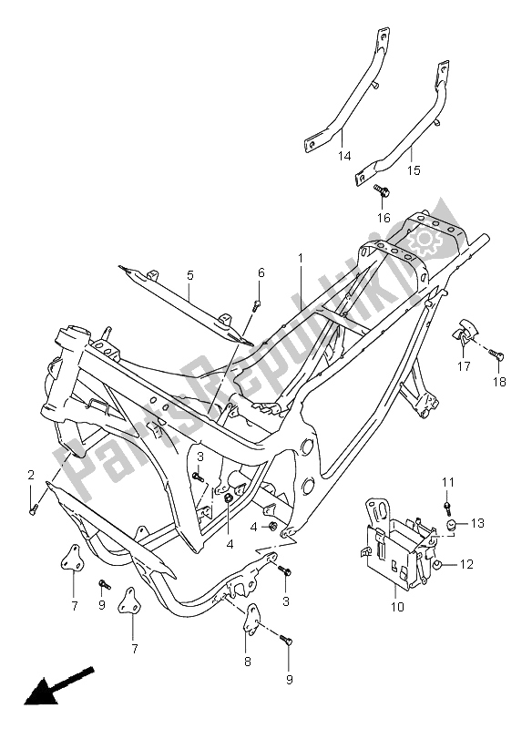 Alle onderdelen voor de Kader van de Suzuki GSX 600F 1997