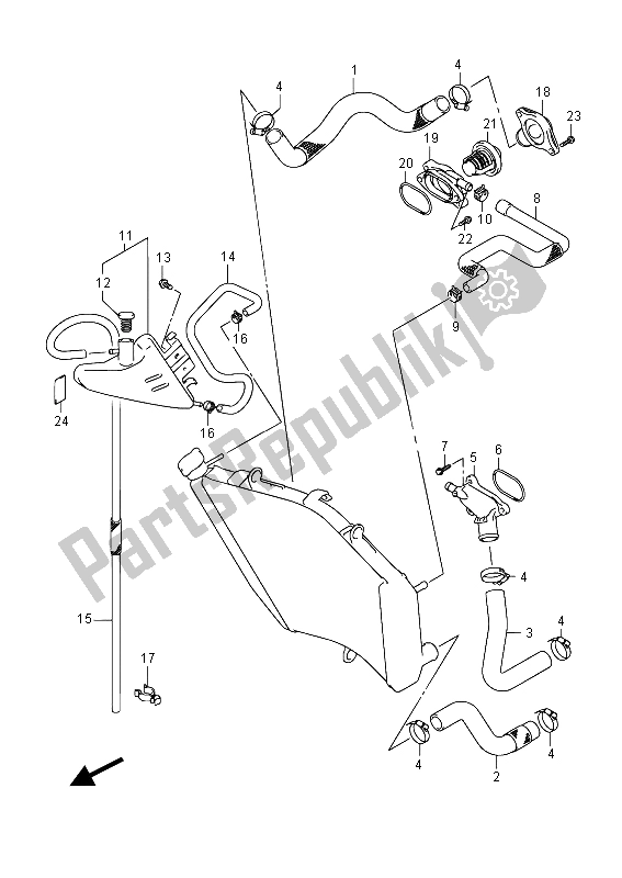 Tutte le parti per il Tubo Del Radiatore del Suzuki GSX R 600 2015