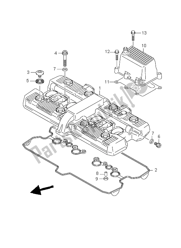 Toutes les pièces pour le Le Couvre-culasse du Suzuki GSX 1400 2006