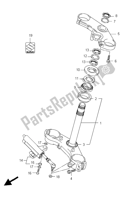 All parts for the Steering Stem of the Suzuki GSX R 600 2012