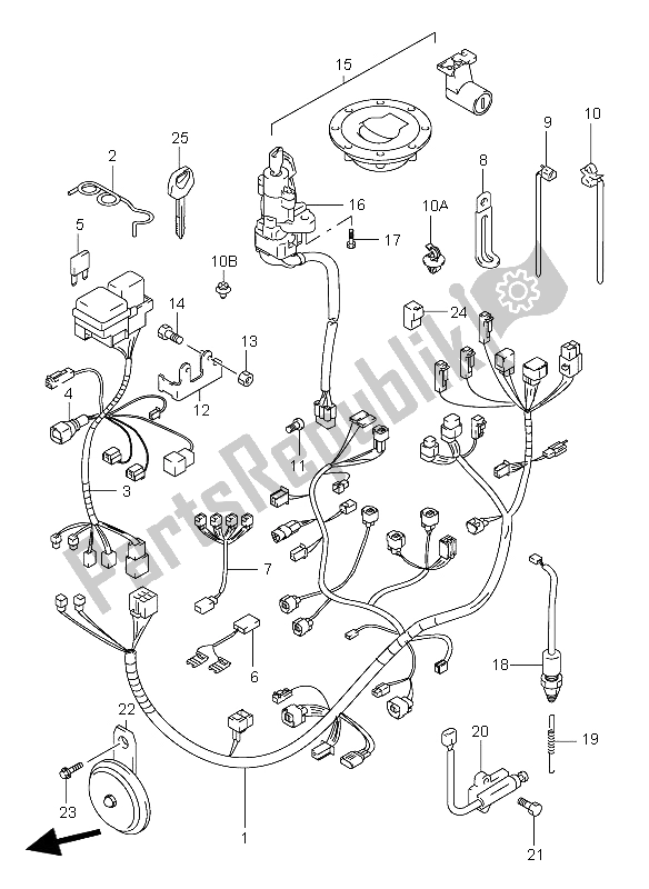 All parts for the Wiring Harness of the Suzuki TL 1000R 1998