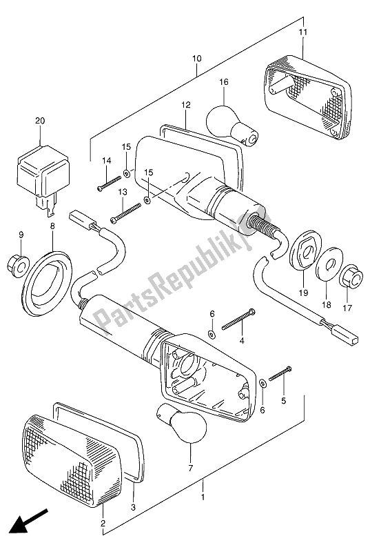 Todas as partes de Lâmpada De Sinalização do Suzuki RF 900R 1994