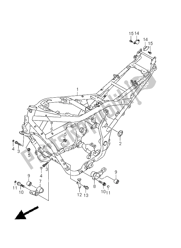 Tutte le parti per il Telaio del Suzuki GSX 1250 FA 2011