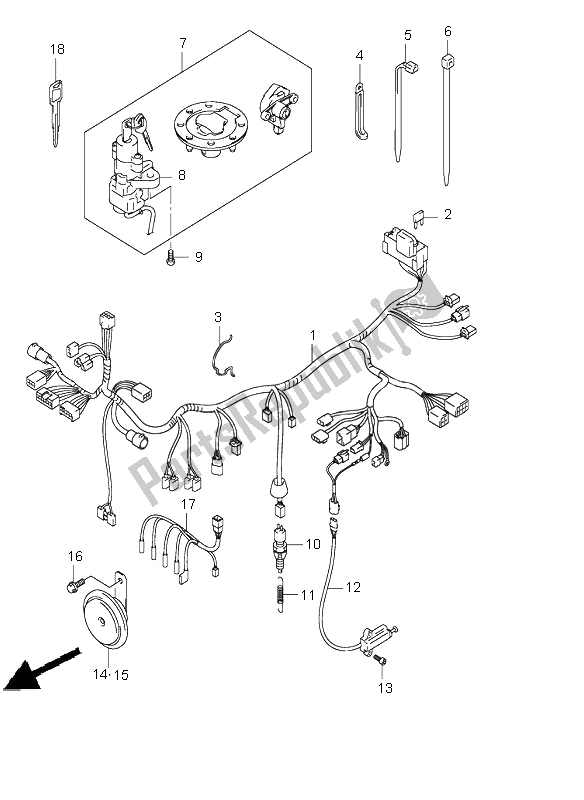 All parts for the Wiring Harness (gsf1200-z) of the Suzuki GSF 1200 Nszsz Bandit 2005