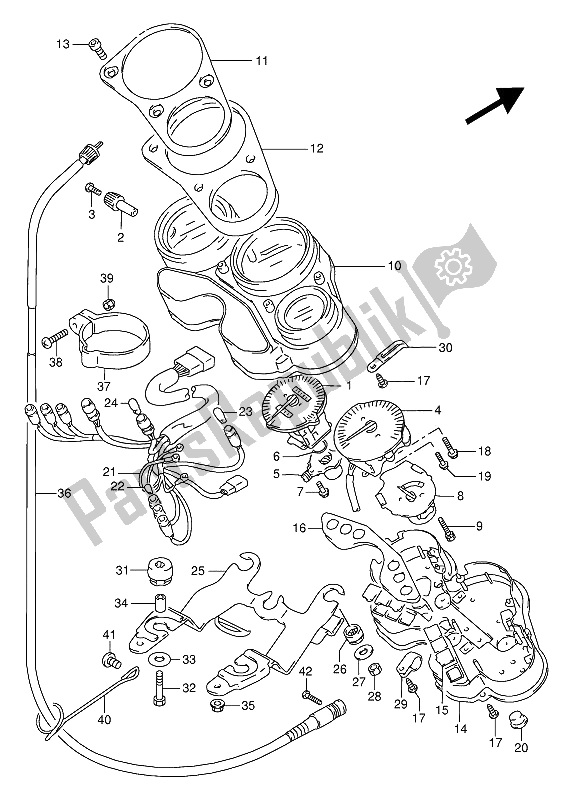 All parts for the Speedometer of the Suzuki GSX R 1100W 1994