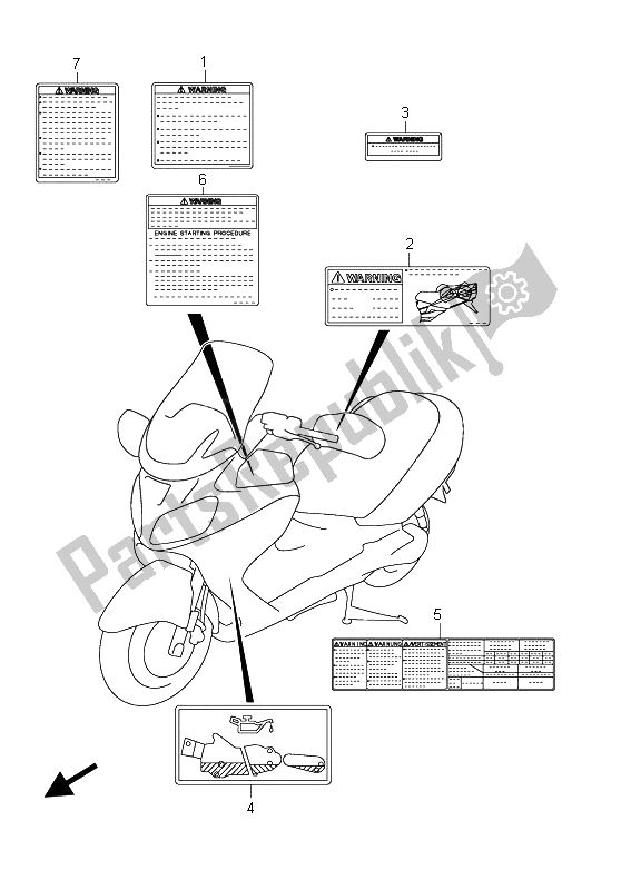 All parts for the Label (an650a E24) of the Suzuki AN 650A Burgman Executive 2011