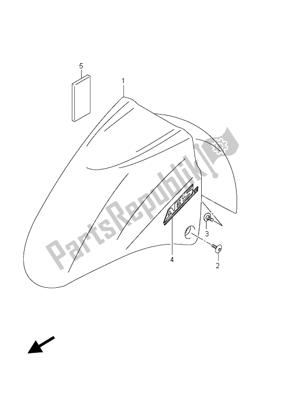All parts for the Front Fender (an650a E24) of the Suzuki AN 650A Burgman Executive 2011