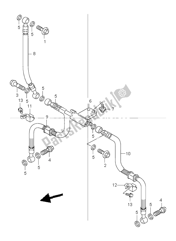 Tutte le parti per il Tubo Freno Anteriore del Suzuki GSF 600 NS Bandit 2003