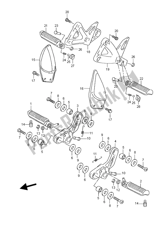 Wszystkie części do Podnó? Ek Suzuki GSX 600F 2002