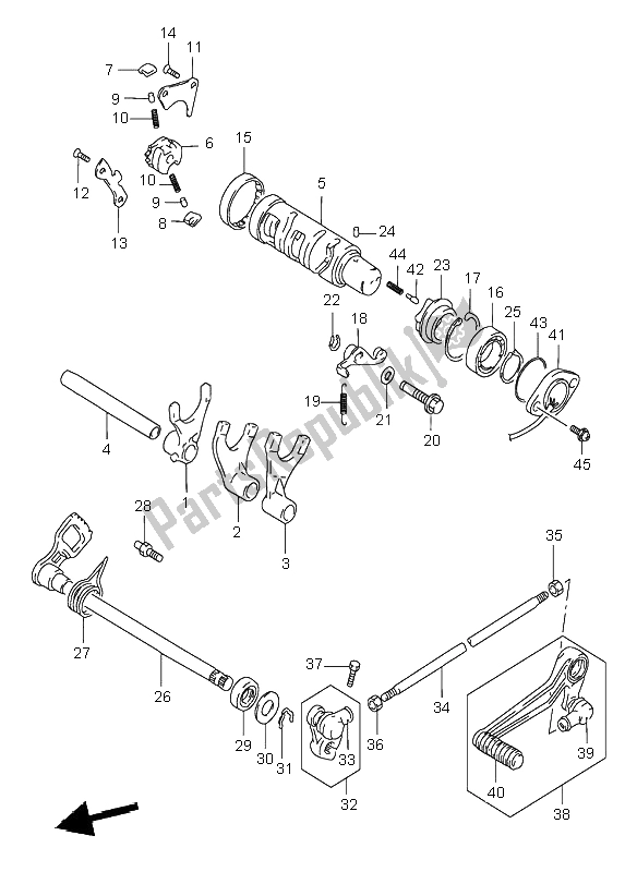 All parts for the Gear Shifting of the Suzuki GSF 1200 NSZ Bandit 2004