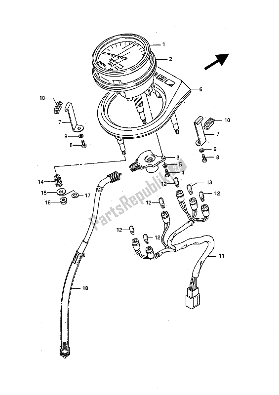 All parts for the Speedometer of the Suzuki LS 650 FP Savage 1986