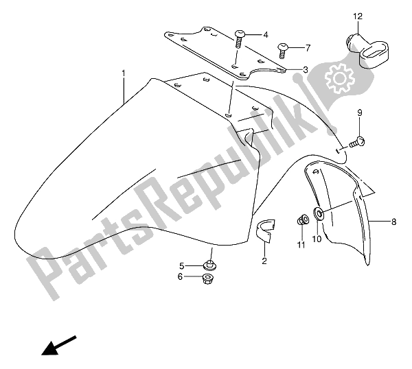 Toutes les pièces pour le Garde-boue Avant du Suzuki GS 500 EU 1989