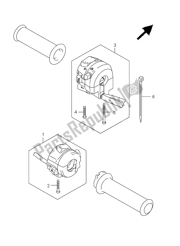 All parts for the Handle Switch of the Suzuki GSF 650 Nsnasa Bandit 2010