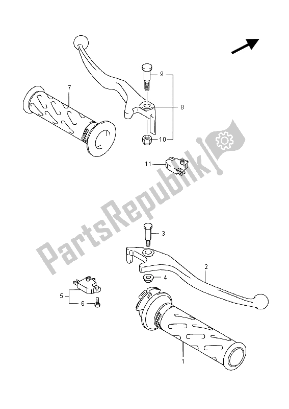 All parts for the Handle Lever of the Suzuki UH 125A Burgman 2015