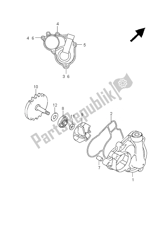 Todas las partes para Bomba De Agua de Suzuki RM Z 450 2010