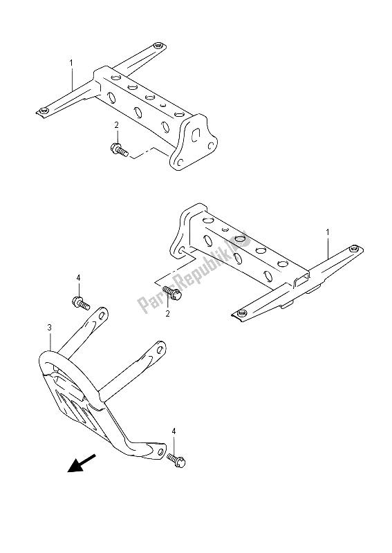 All parts for the Footrest of the Suzuki LT Z 90 Quadsport 2015