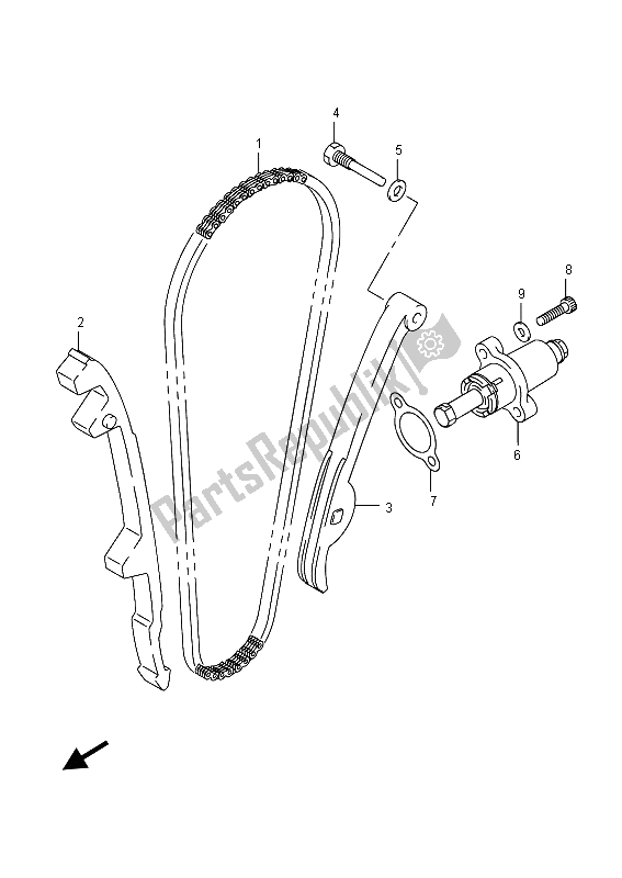 Todas as partes de Corrente De Cam do Suzuki LT A 500 XPZ Kingquad AXI 4X4 2015