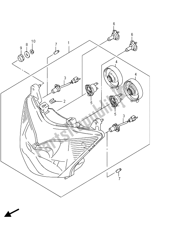 All parts for the Headlamp of the Suzuki GSF 1250 SA Bandit 2015