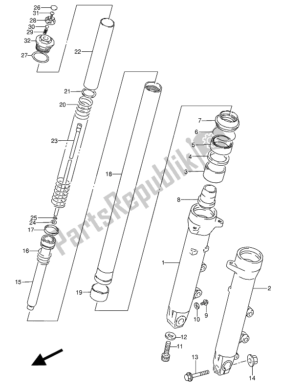 Todas las partes para Amortiguador Delantero de Suzuki GSX 600 FUU2 1990