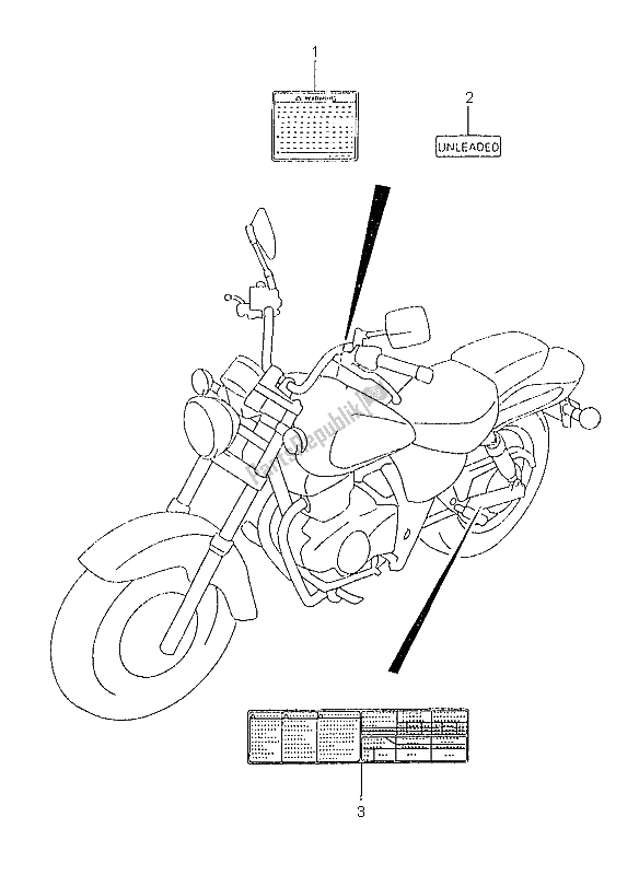 All parts for the Label of the Suzuki GZ 125 Marauder 2000