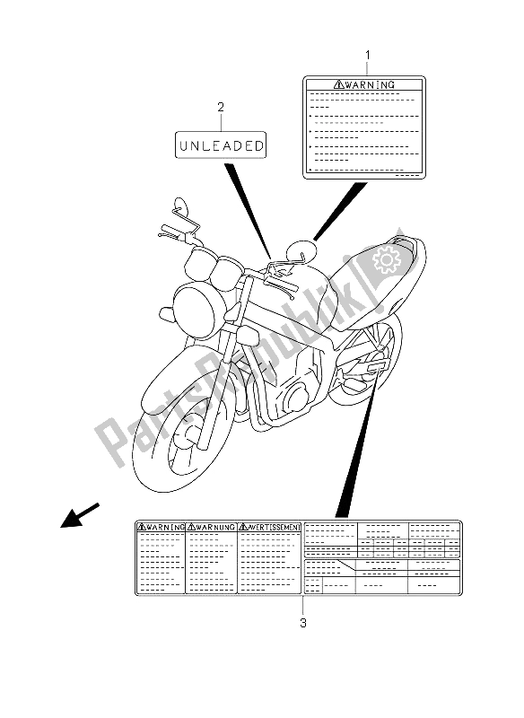 All parts for the Label of the Suzuki GS 500 2003
