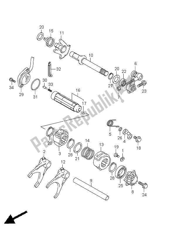 Tutte le parti per il Cambio Di Marcia del Suzuki LT A 750 XZ Kingquad AXI 4X4 2011