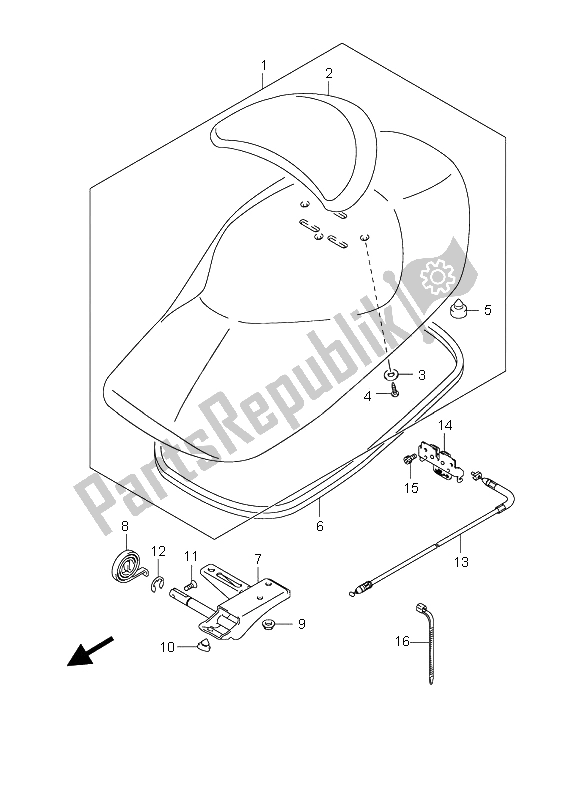 Todas las partes para Asiento de Suzuki UH 125 Burgman 2009