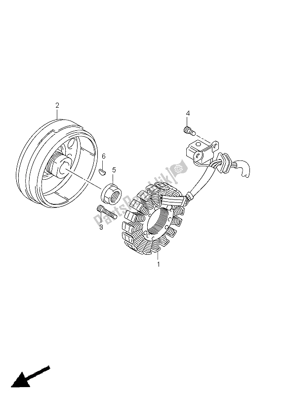 All parts for the Magneto of the Suzuki LT F 250 Ozark 2012