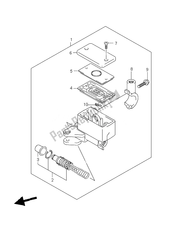 All parts for the Front Master Cylinder of the Suzuki DL 1000 V Strom 2007