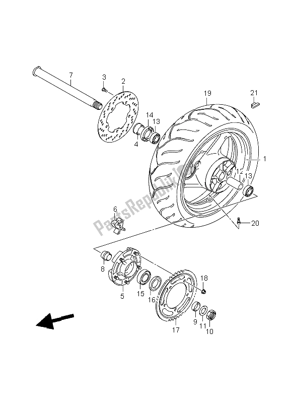 Todas las partes para Rueda Trasera (gsf1250-s) de Suzuki GSF 1250 Nassa Bandit 2009