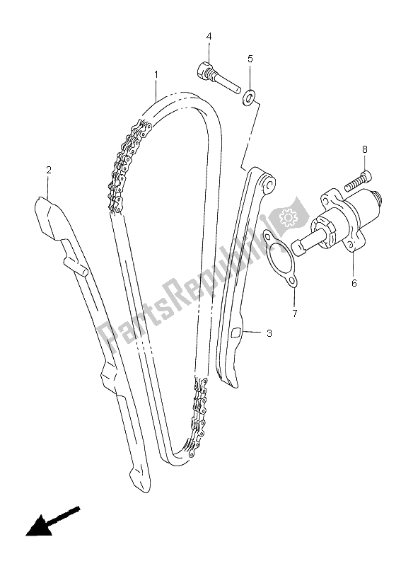 All parts for the Cam Chain of the Suzuki XF 650 Freewind 1999