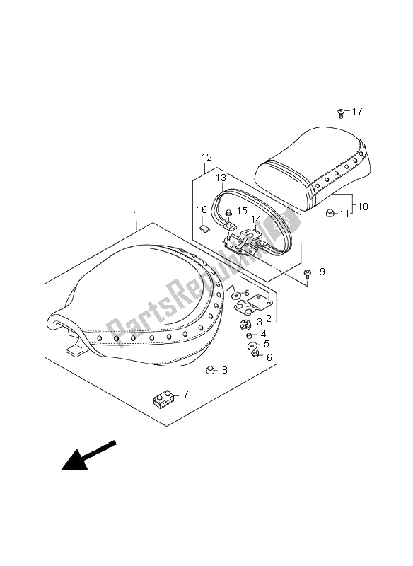 Tutte le parti per il Sedile (vl800z) del Suzuki VL 800Z Volusia 2005