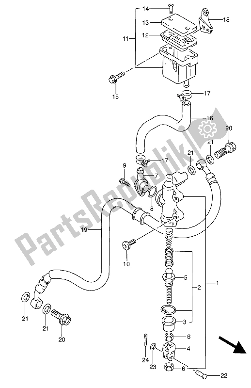 Todas las partes para Cilindro Maestro Trasero de Suzuki RF 600 RU 1994