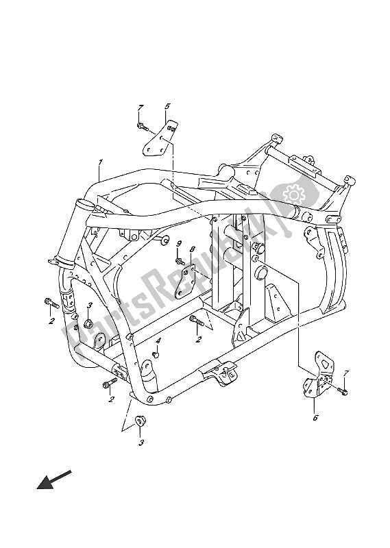 All parts for the Frame of the Suzuki VL 1500T Intruder 2016