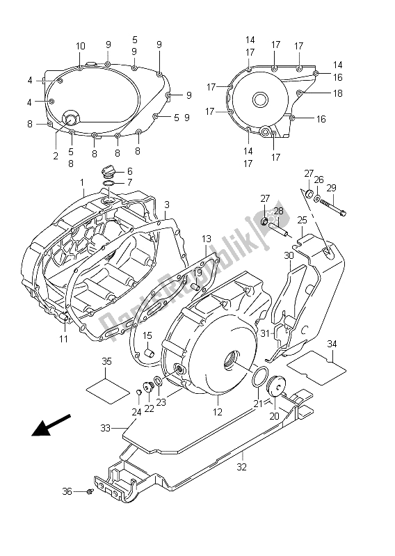 Todas las partes para Tapa Del Cárter de Suzuki VZ 800 Intruder 2011