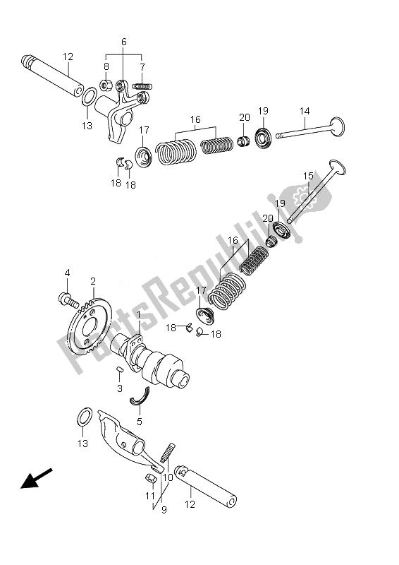 Todas las partes para árbol De Levas Y Válvula de Suzuki UH 200 Burgman 2010