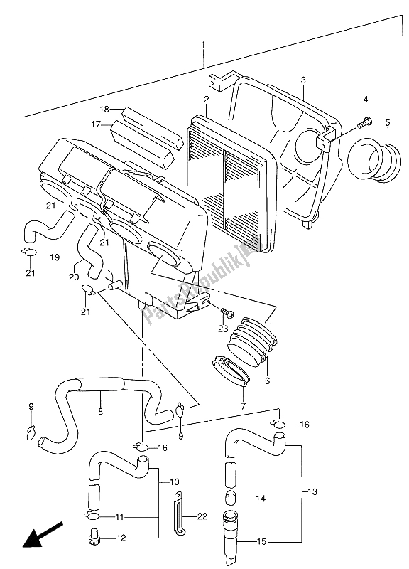 Todas las partes para Filtro De Aire de Suzuki RF 600 RU 1993