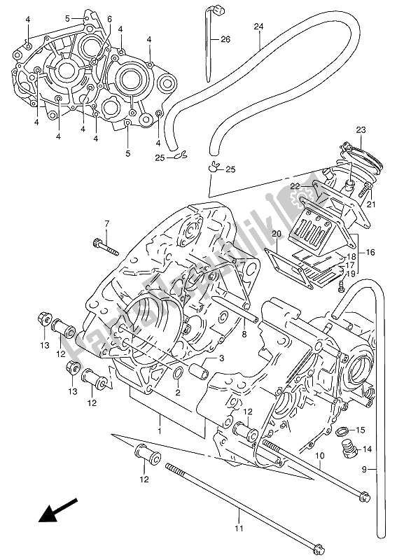 All parts for the Crankcase of the Suzuki RG 125 FU 1994