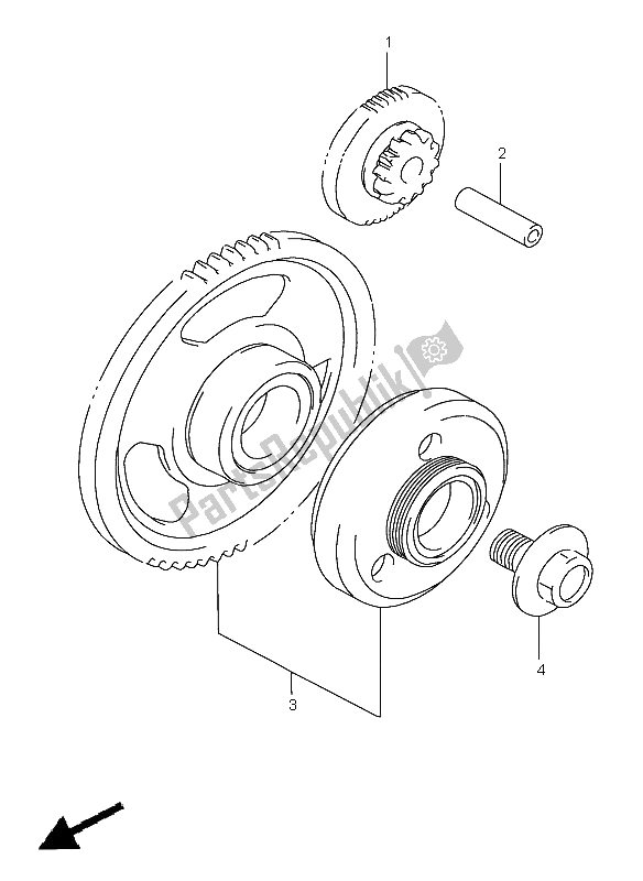 Alle onderdelen voor de Starterkoppeling van de Suzuki GSF 1200 Nssa Bandit 2000