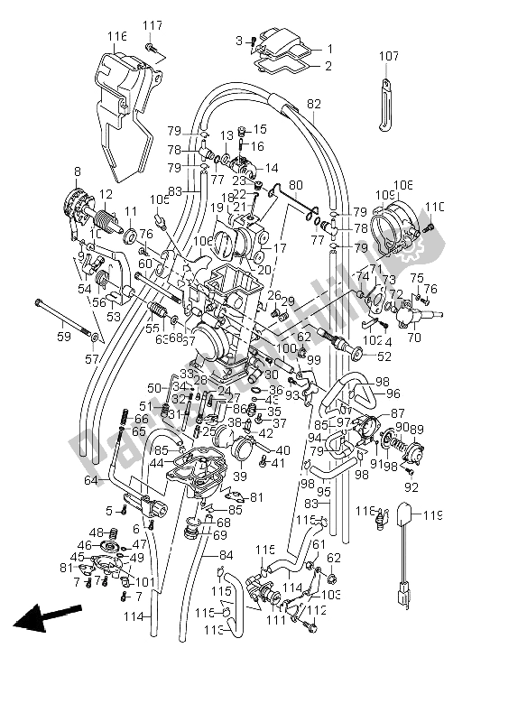 All parts for the Carburetor of the Suzuki DR Z 400E 2002