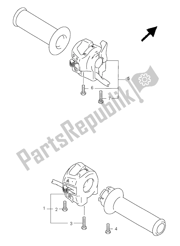 All parts for the Handle Switch (gsf1200) of the Suzuki GSF 1200 NS Bandit 2003